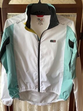 Polo by Ralph Lauren White & Aqua RLX Sport Windbreaker Jacket